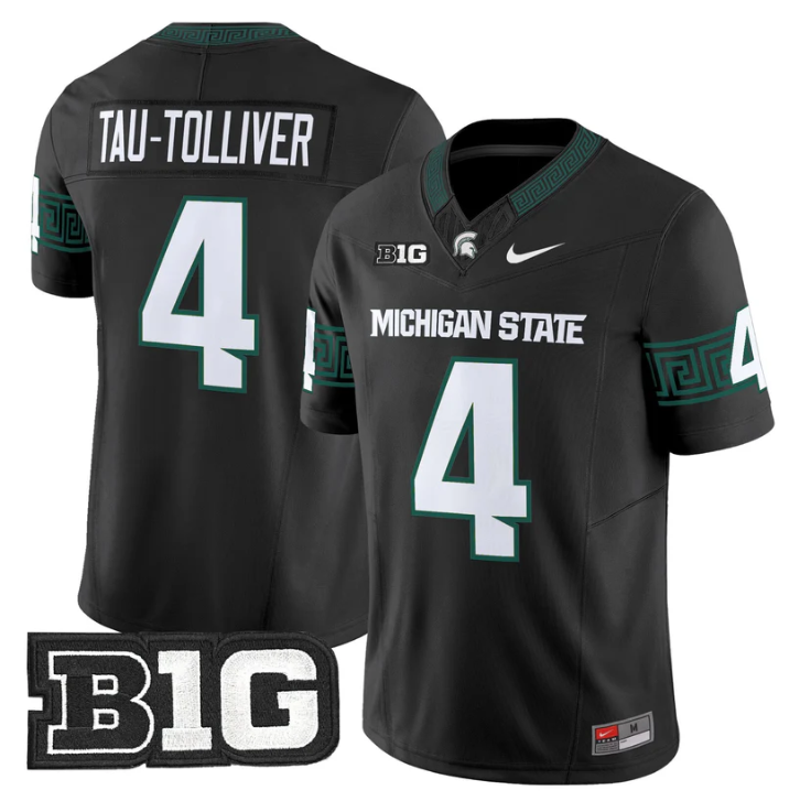Elijah Tau-Tolliver Jersey #4 Michigan State Spartans 2025 Stitched Black