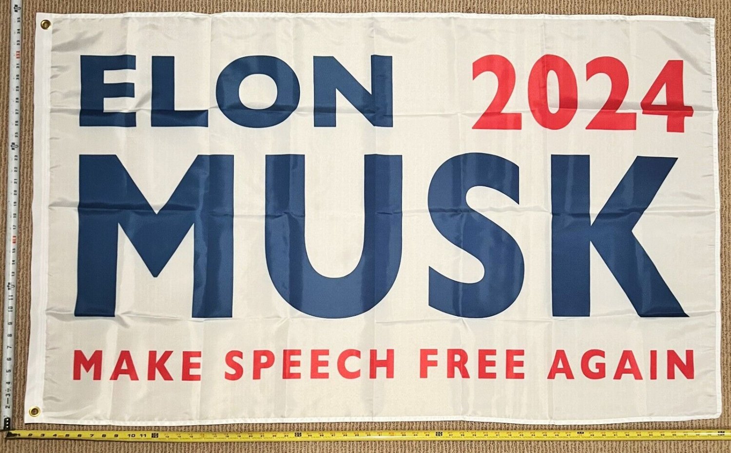 Elon Musk Flag Musk 2024 Free Speech W Republican Sign Poster 3x5'