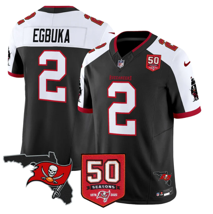 Emeka Egbuka Jersey #2 50 Seasons 1976-2025 Vapor Limited Stitched Black Alter