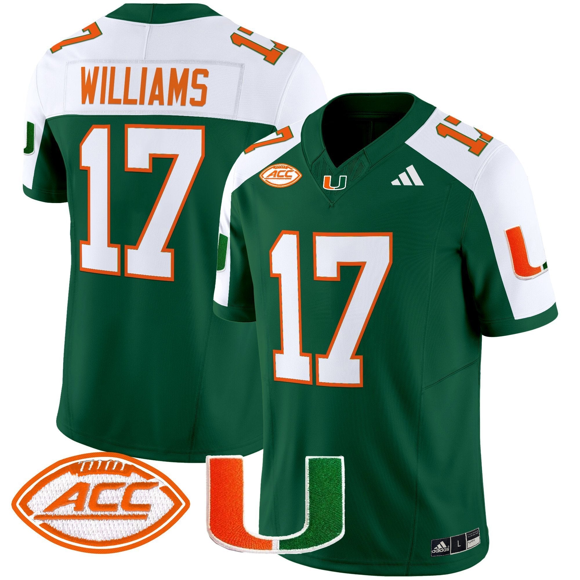 Emory Williams Jersey #17 Miami Hurricanes 2025 Limited Stitched Orange Alternate