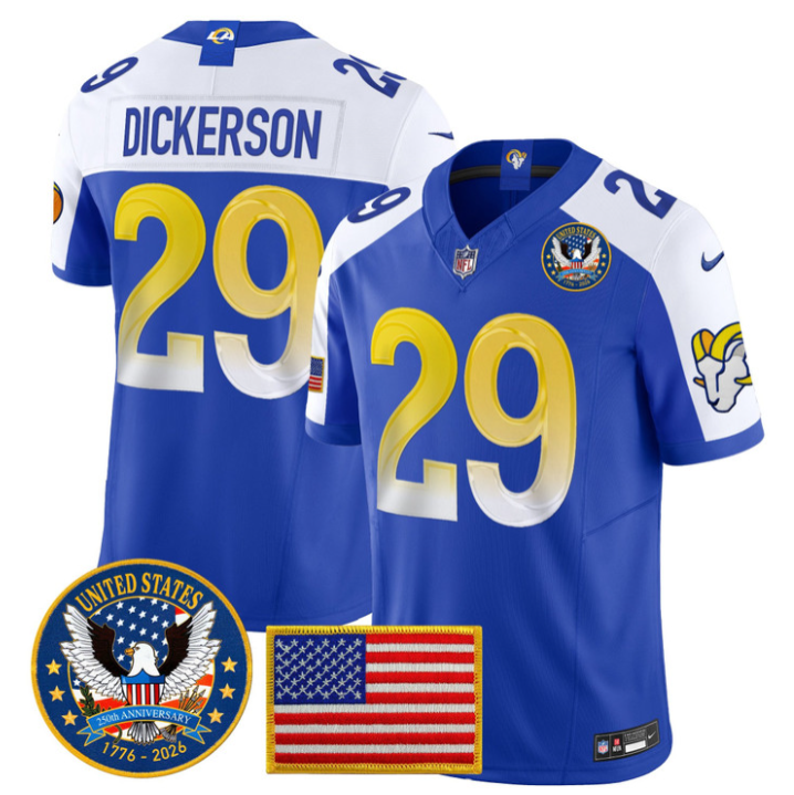 Eric Dickerson Jersey #29 United States 250th Patch Vapor Stitched