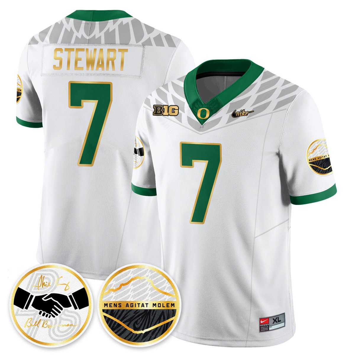Evan Stewart Jersey #7 Oregon Ducks 2025 Shoe Duck Stitched White
