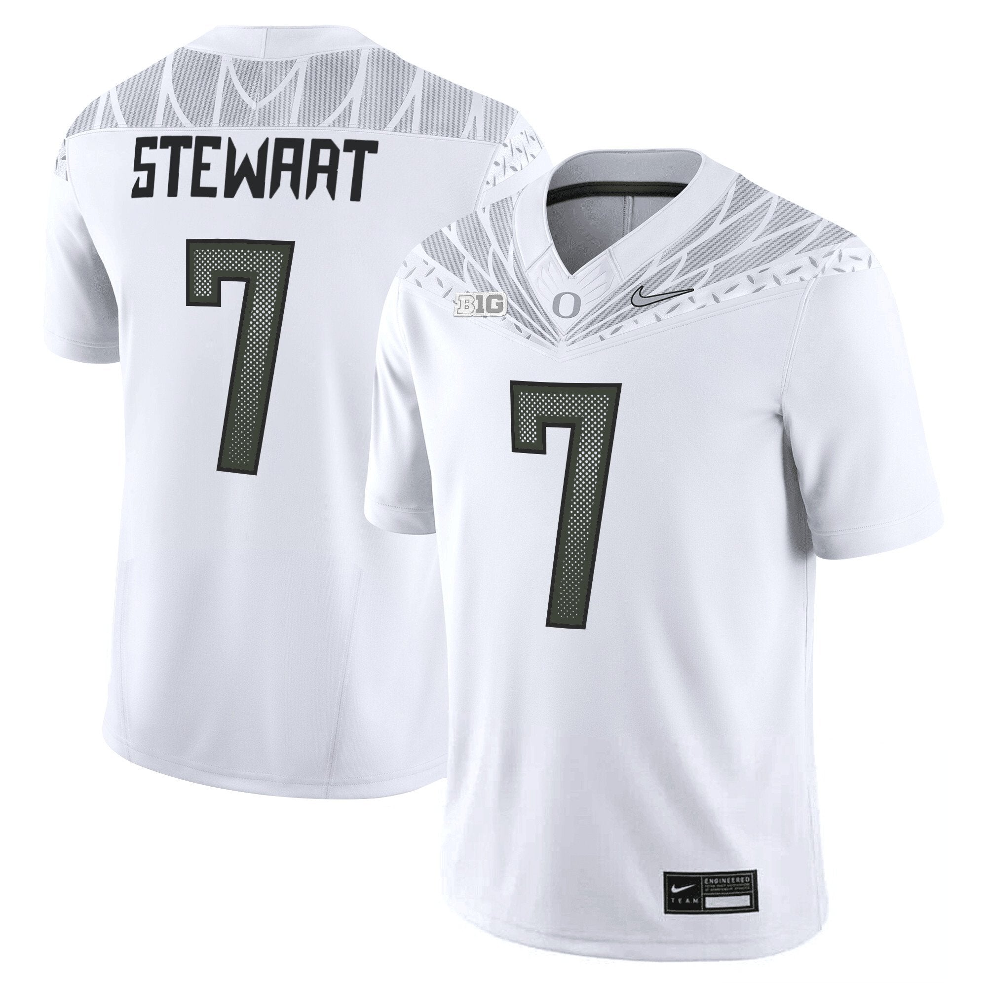 Evan Stewart Jersey #7 Oregon Ducks 2025 Vapor Limited V2 Stitched White