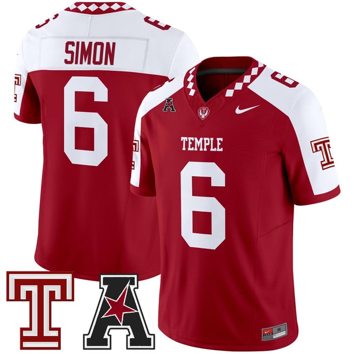 Evan Simon Jersey #6 Temple Owls 2025 Vapor Limited Stitched