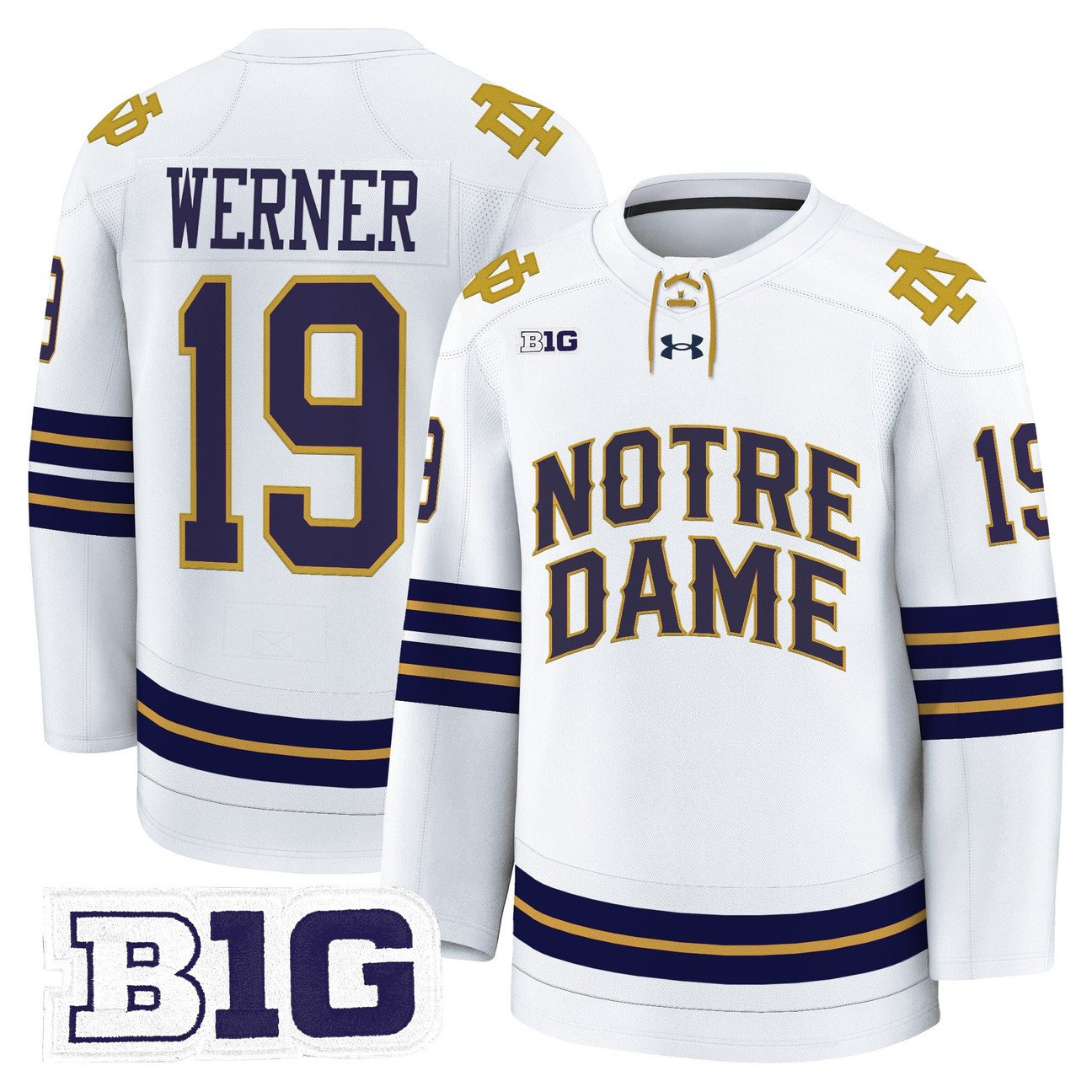 Evan Werner Jersey #19 Notre Dame Fighting Irish 2025-26 Premium Stitched