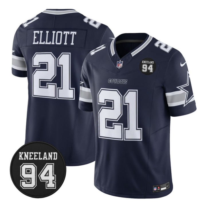 Ezekiel Elliott Jersey #21 Marshawn Kneeland Memorial Patch Stitched