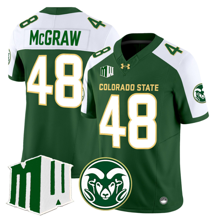 Fum McGraw Jersey #48 Colorado State Rams 2024 Stitched Green Alternate
