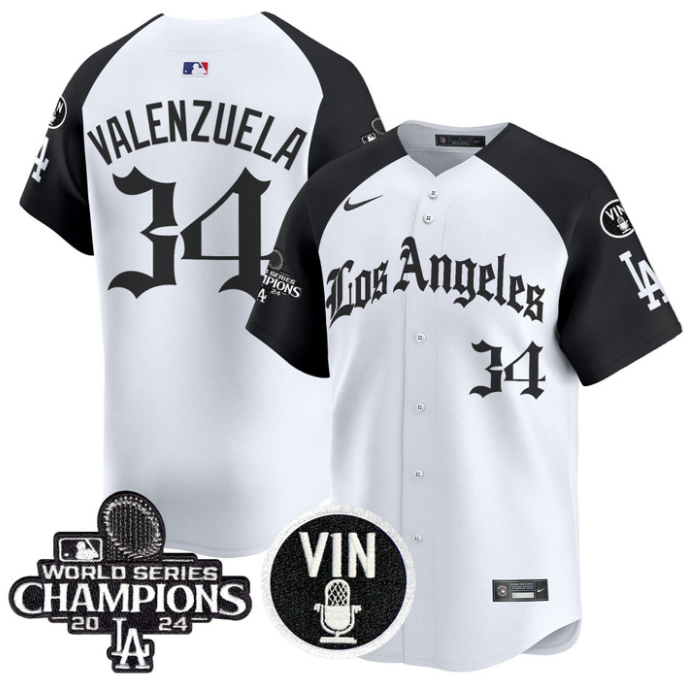 Fernando Valenzuela Jersey #34 Dodgers 2025 LA Gothic Style Vapor Premier Limited Stitched Alternate