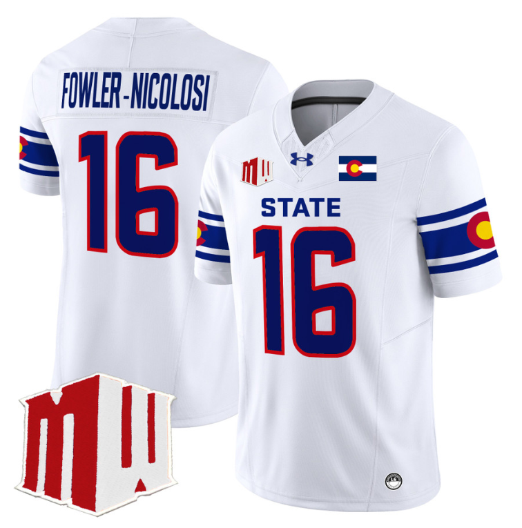 Fowler-Nicolosi Jersey #16 Colorado State Rams 2024 Stitched State Pride