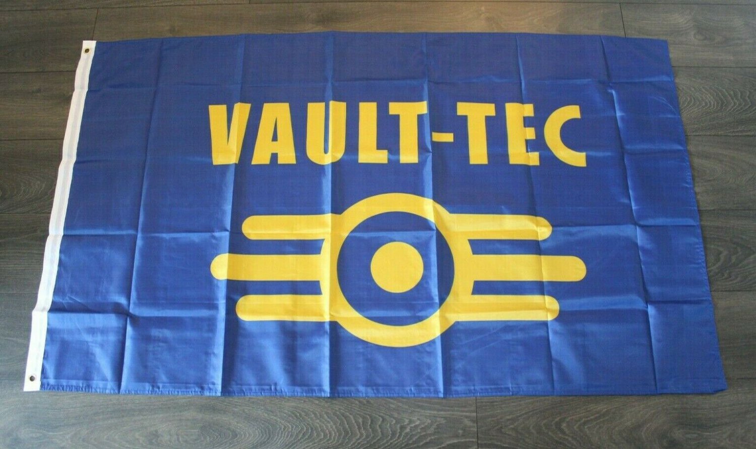 Fallout Vault Tech Banner Flag 3x5ft Blue Yellow Logo 76 New