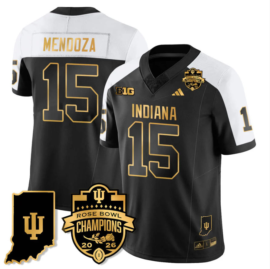 Fernando Mendoza Jersey #15 Indiana Hoosiers 2026 Rose Bowl Champions Stitched