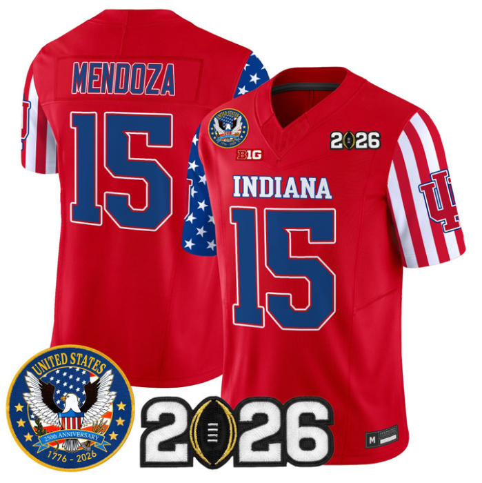 Fernando Mendoza Jersey #15 Indiana Hoosiers America 250 Edition 2026 CFP Stitched