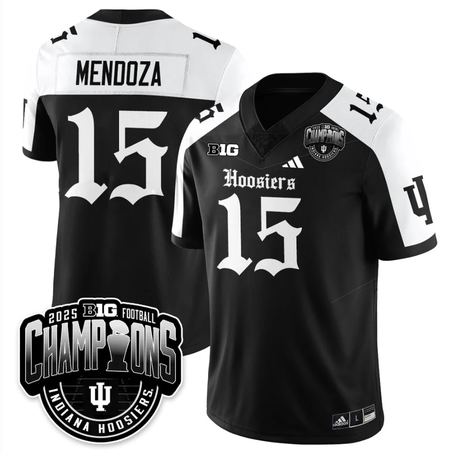 Fernando Mendoza Jersey #15 Indiana Hoosiers Gothic Big 10 Champions