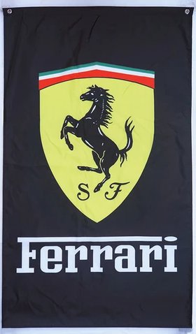 Ferrari Flag Black Vertical 3X5 Ft Polyester Banner USA 90x150cm