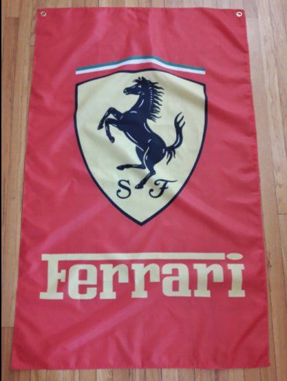 Ferrari Flag Garage Man Cave Racing Red 3X5 Ft Polyester Banner USA 90x150cm