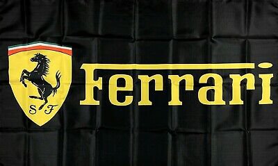 Ferrari Flag Racing Black 3X5 Ft Polyester Banner USA 90x150cm