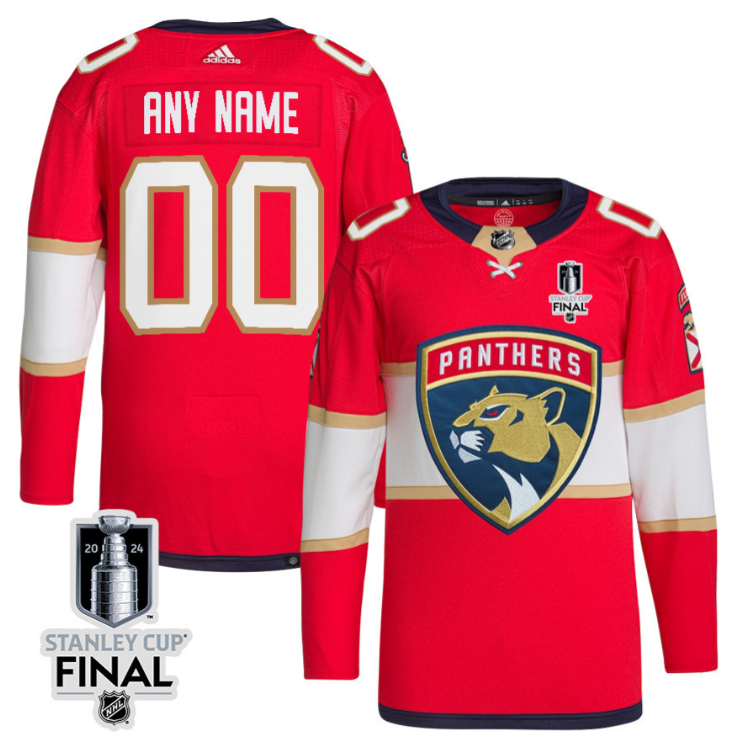 Florida Panthers 2024 STANLEY CUP Final Home Breakaway Jersey Customized Men, Red