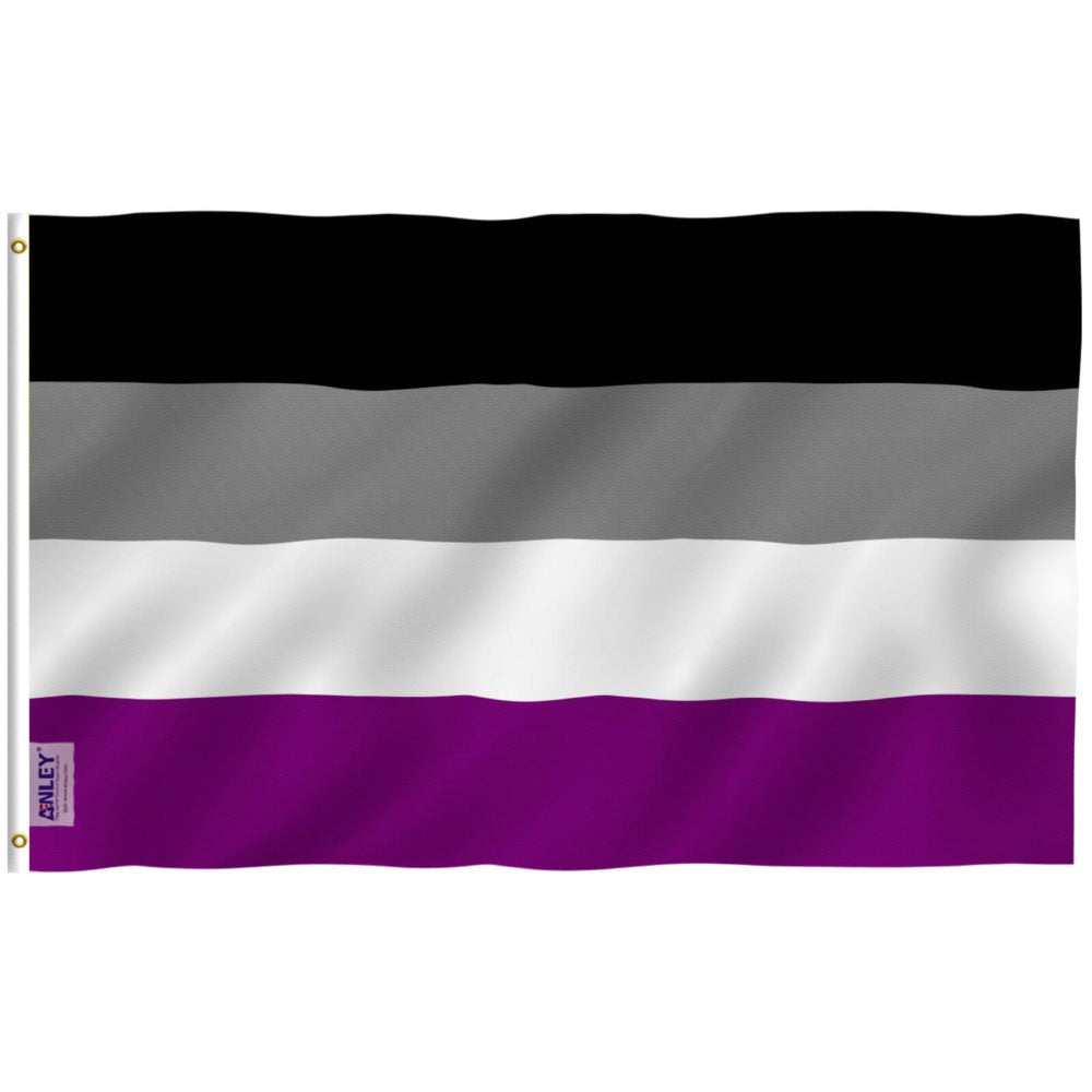 Fly Breeze Asexual Pride Flag with Brass Grommets 3X5Ft Banner USA Polyester