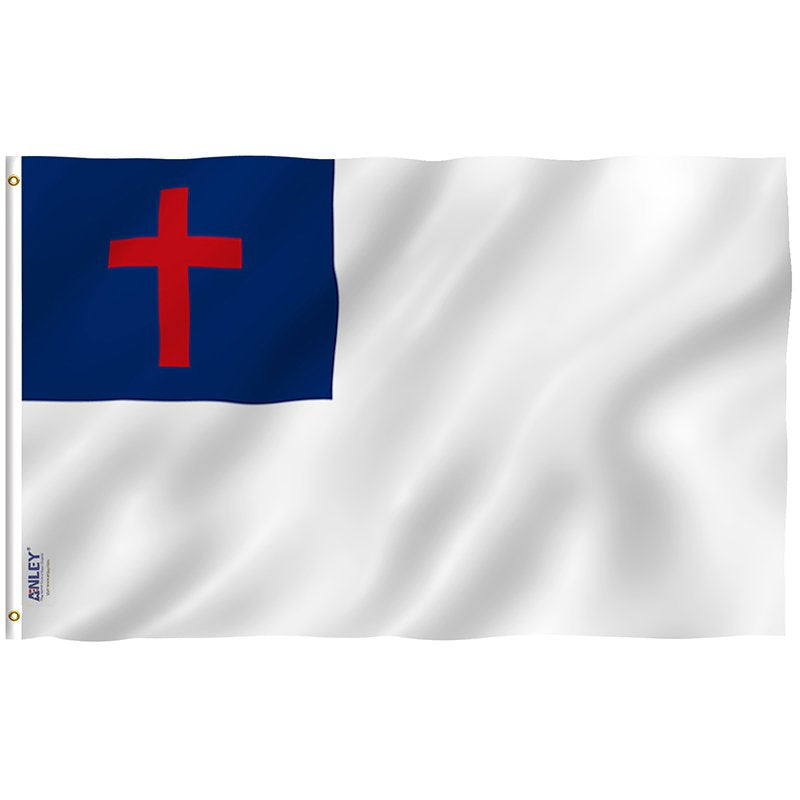 Fly Breeze Christian Flag with Brass Grommets 3X5Ft Banner USA Polyester