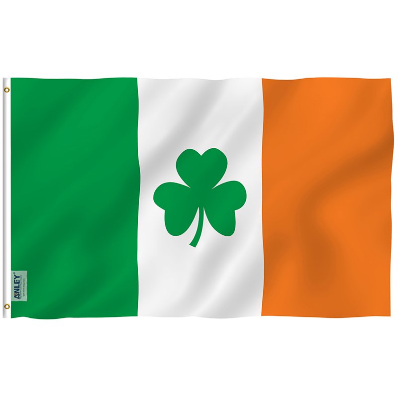 Fly Breeze Irish Shamrock Flag with Brass Grommets 3X5Ft Banner USA Polyester