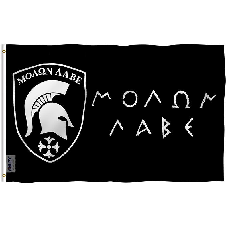 Fly Breeze Molon Labe Gonzales Spartan Flag with Brass Grommets 3X5Ft Banner USA Polyester