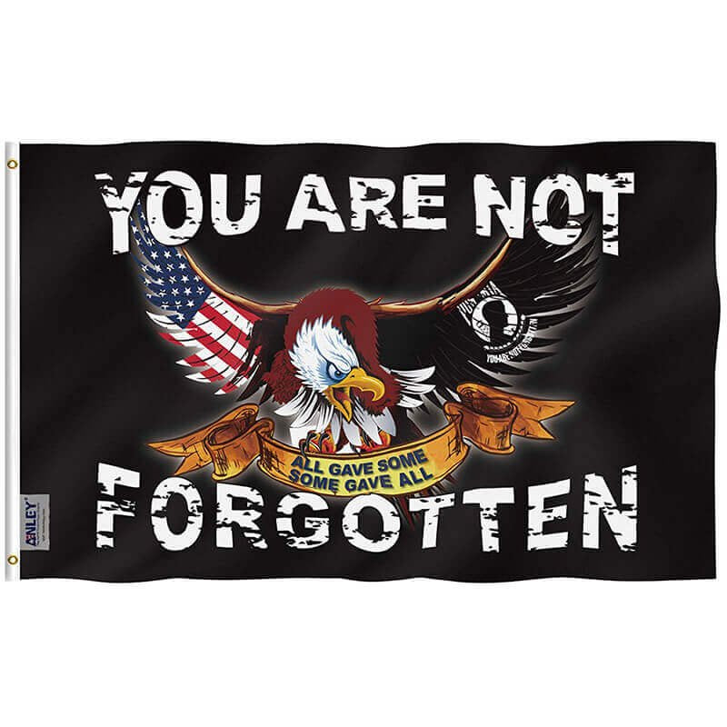 Fly Breeze POW MIA Flag with Brass Grommets 3X5Ft Banner USA