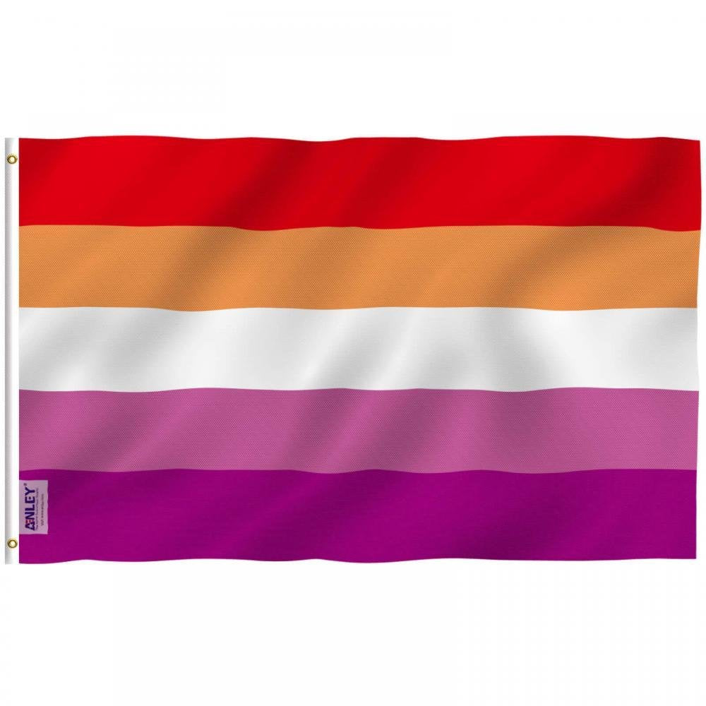 Fly Breeze Sunset Lesbian Pride Flag with Brass Grommets 3X5Ft Banner USA Polyester