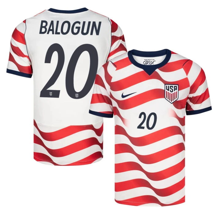 Folarin Balogun Jersey #20 USMNT 2026 World Cup Match Stitched Stripes Soccer