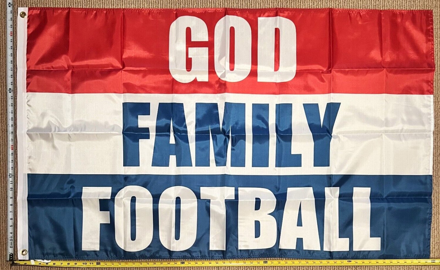 Football Flag God Beer Golf Dorm Man Cave College Banner USA 3x5'