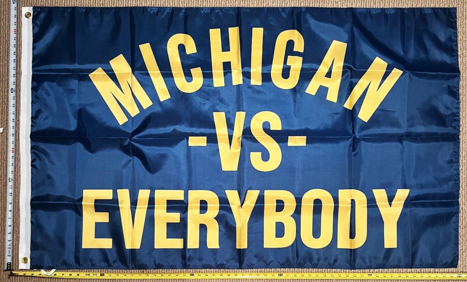 Football Flag Michigan Vs. Everybody Blue Wolverines Beer USA 3x5'