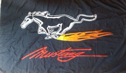 Ford Mustang Black Red Flag 3X5 Ft Polyester Banner USA 90x150cm