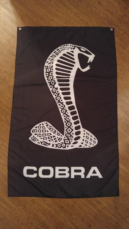 Ford Mustang Black Vertical Flag 3X5 Ft Polyester Banner USA 90x150cm