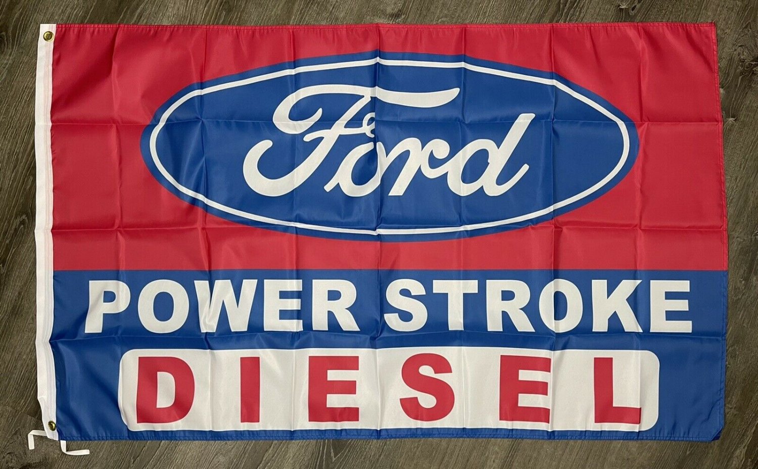 Ford Power Stroke Diesel Flag 3x5 ft Red Banner Muscle Truck Man-Cave Garage