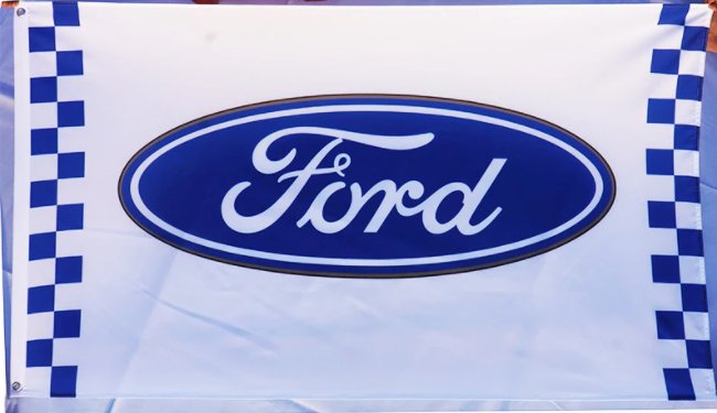 Ford Racing White Flag 3X5 Ft Polyester Banner USA 90x150cm