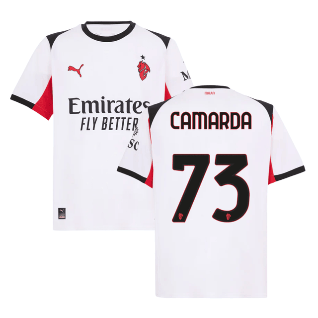 Francesco Camarda 73 AC Milan 2025-26 Away Men Jersey – White