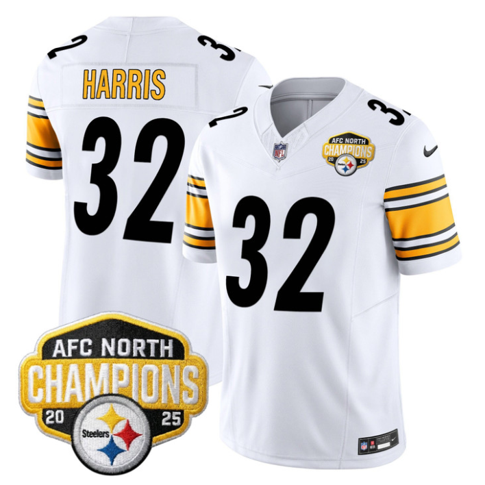 Franco Harris Jersey #32 AFC North Division Champions 2025 Stitched White