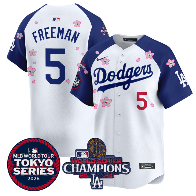 Freddie Freeman Jersey #5 Dodgers Tokyo Series 2025 World Series Champions Patch Alternate