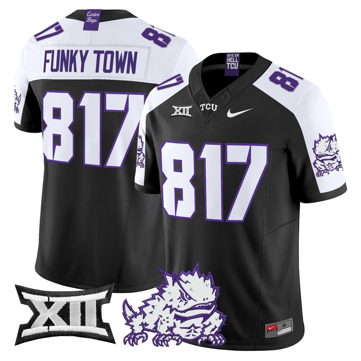 Funky Town Jersey #817 TCU Horned Frogs 2025 Vapor Limited Stitched Black Alter