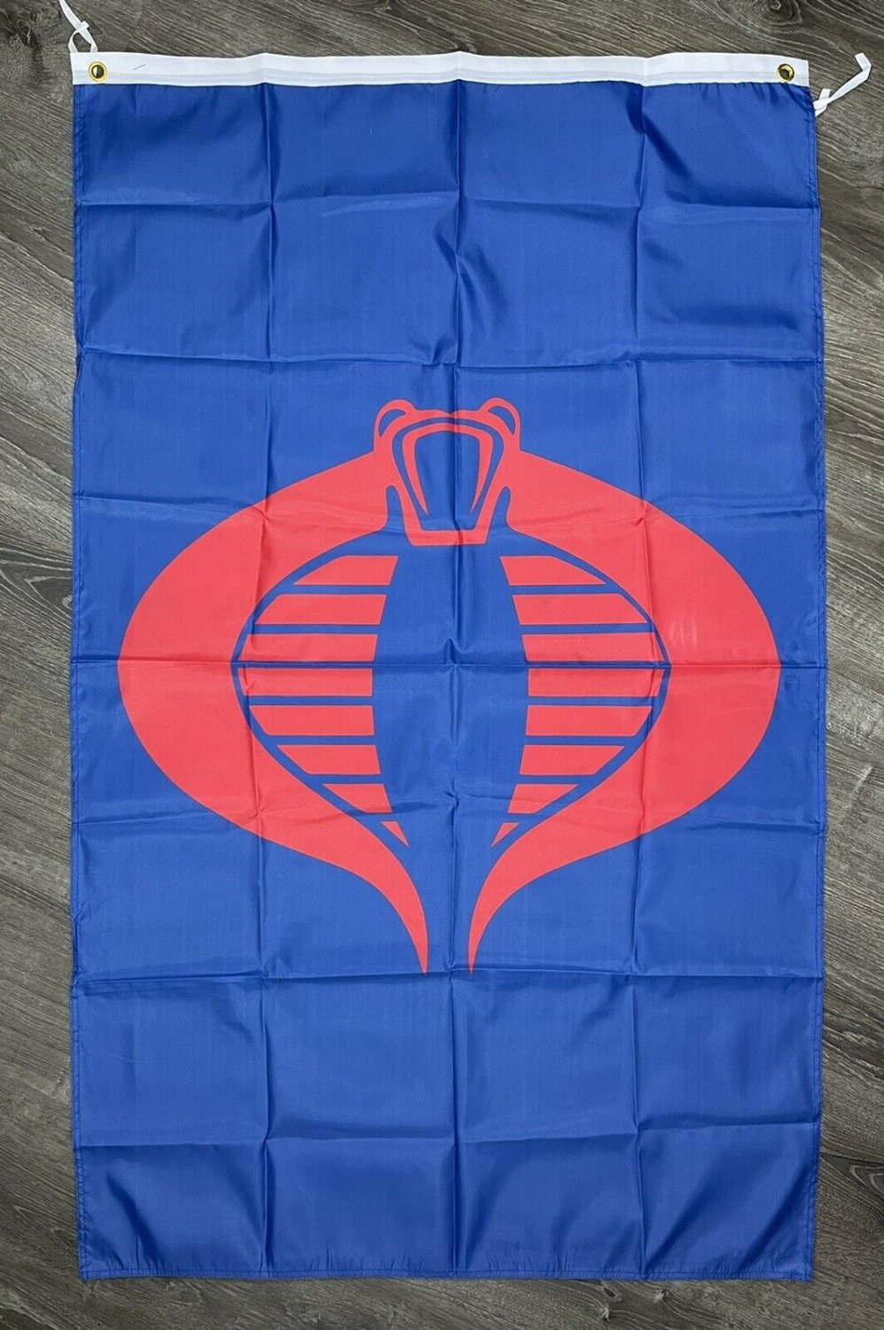 G.I. Joe Cobra Flag 3x5 ft Vertical Blue Banner Action Hero Toy Kids Man-Cave