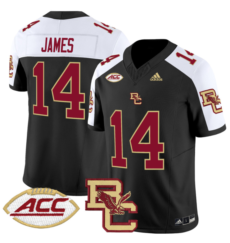 Grayson James Jersey #14 Boston College Eagles 2024 Stitched Black Alternate