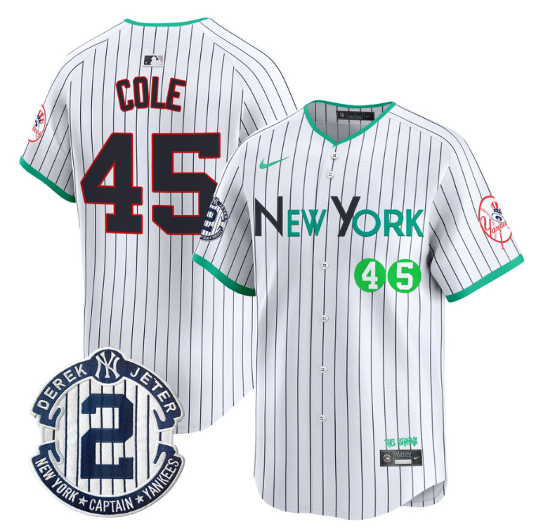 Gerrit Cole Jersey #45 New York Yankees City Connect Vapor Premier Limited Stitched Pinstripe