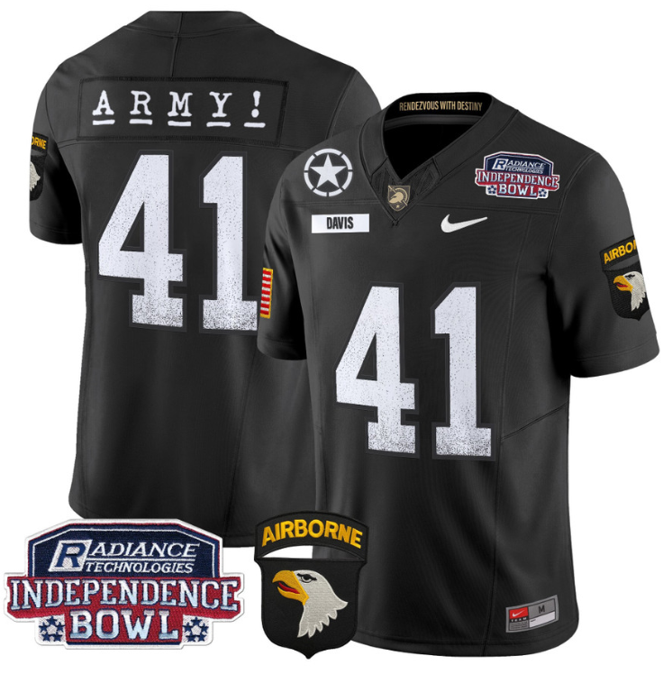 Glenn Davis Jersey #41 Army Black Knights Independence Bowl Patch Black