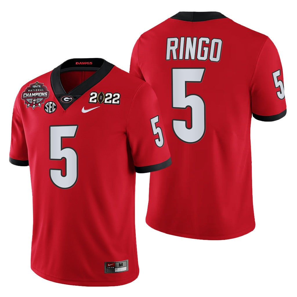 Georgia Bulldogs #5 Kelee Ringo 2021-22 CFP National Champions Jersey Red Uniform