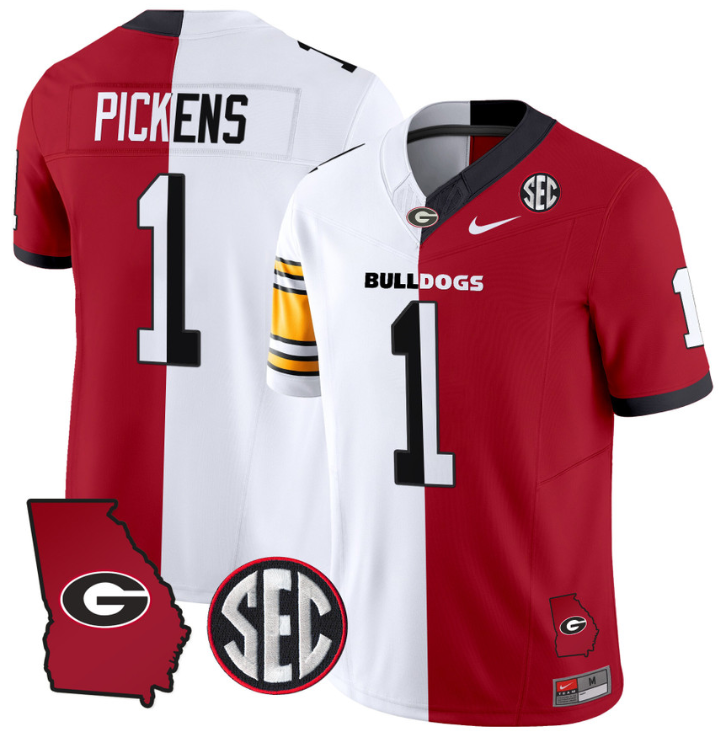 George Pickens Jersey #1 Georgia Bulldogs Split Vapor Football Stitched