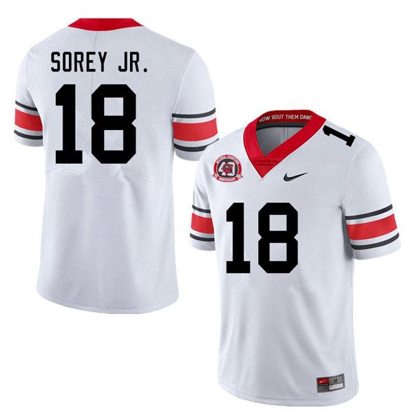 Georgia Bulldogs #18 Xavian Sorey Jr. Game NCAA College Football Jersey White