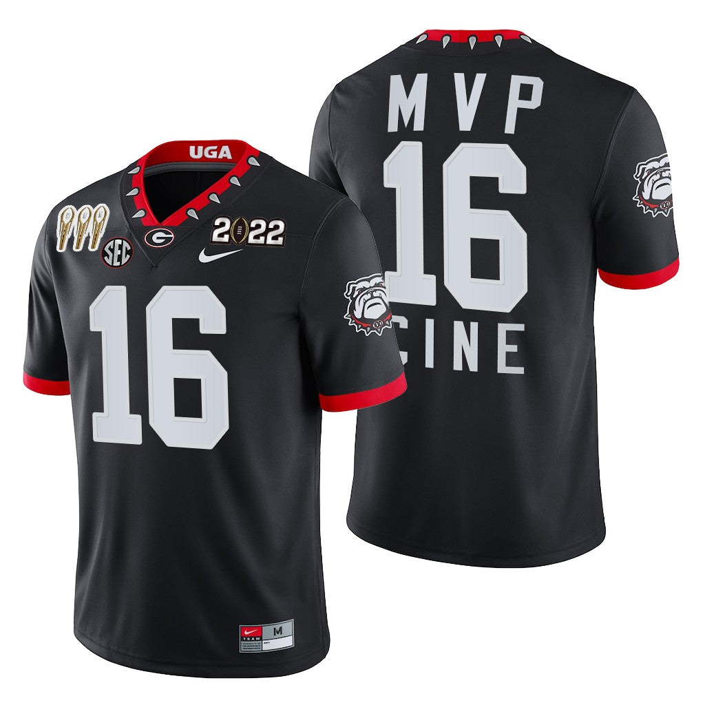 Georgia Bulldogs #16 Lewis Cine 2021-22 CFP National Champions MVP Jersey Black