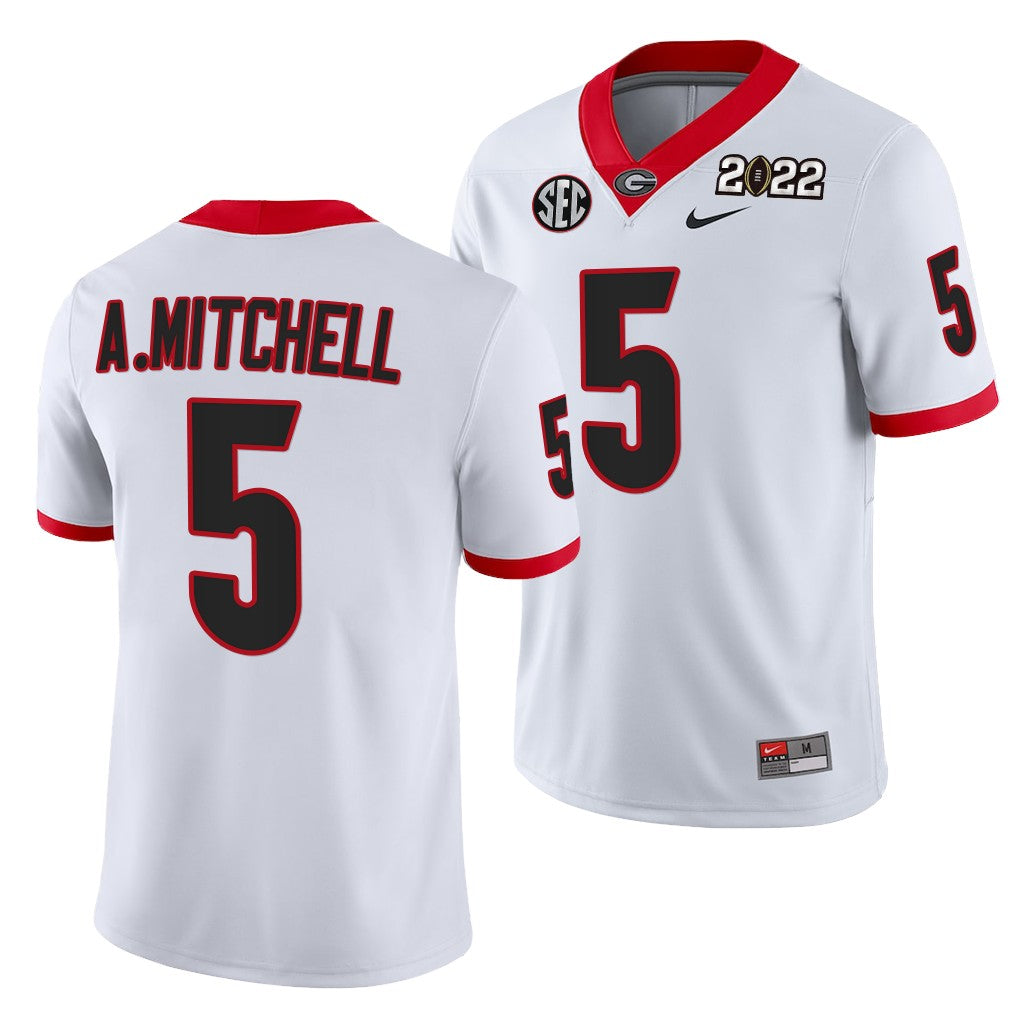 Georgia Bulldogs #5 Adonai Mitchell 2021 CFP National Champions White Jersey