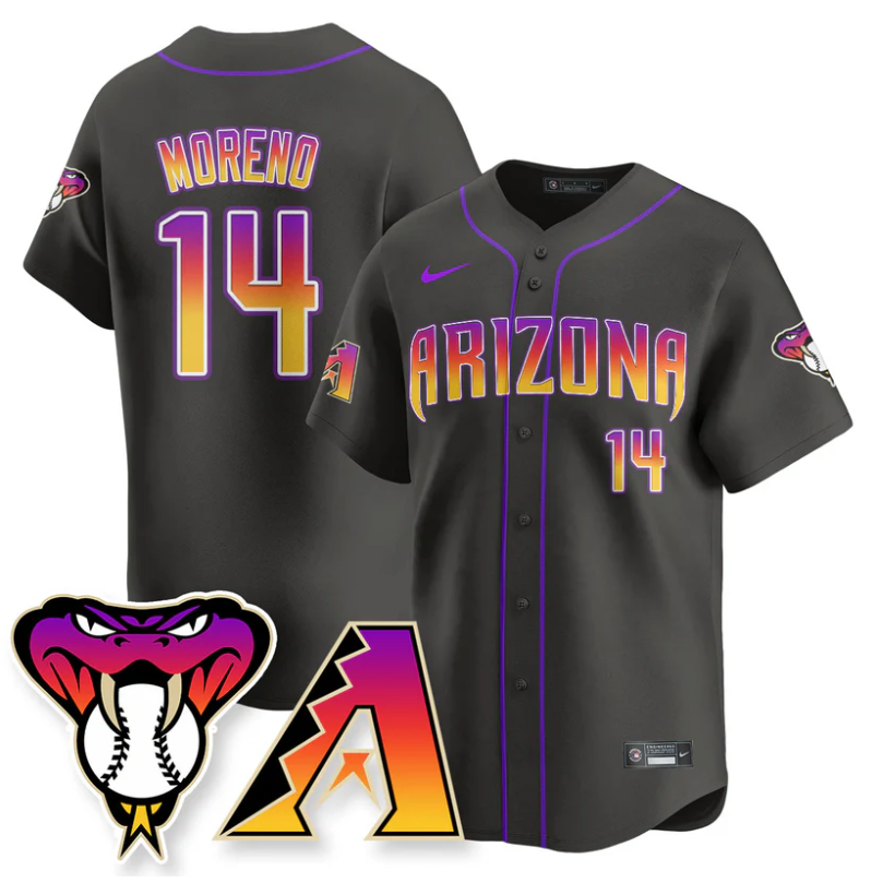 Gabriel Moreno Jersey #14 Arizona Diamondbacks 2025 City Connect Concept Stitched Black