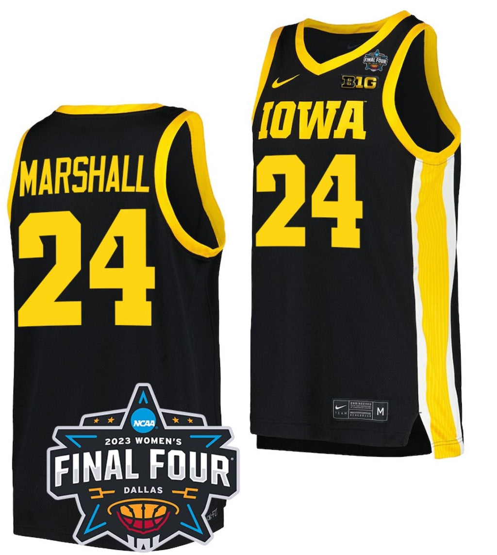 Gabbie Marshall Jersey Iowa Hawkeyes College Basketball 2023 National Championship Bound Black #24