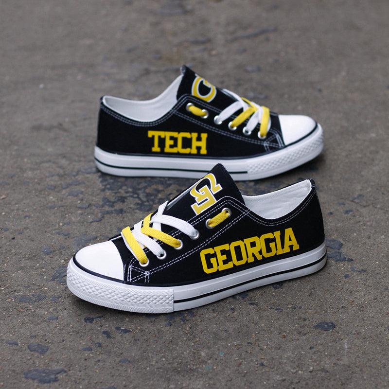 Georgia Tech Yellow Jackets Limited Print NCAA College Students Low Top Canvas Shoes Sport Sneakers